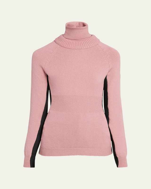 Wool and Fleece Turtleneck Sweater